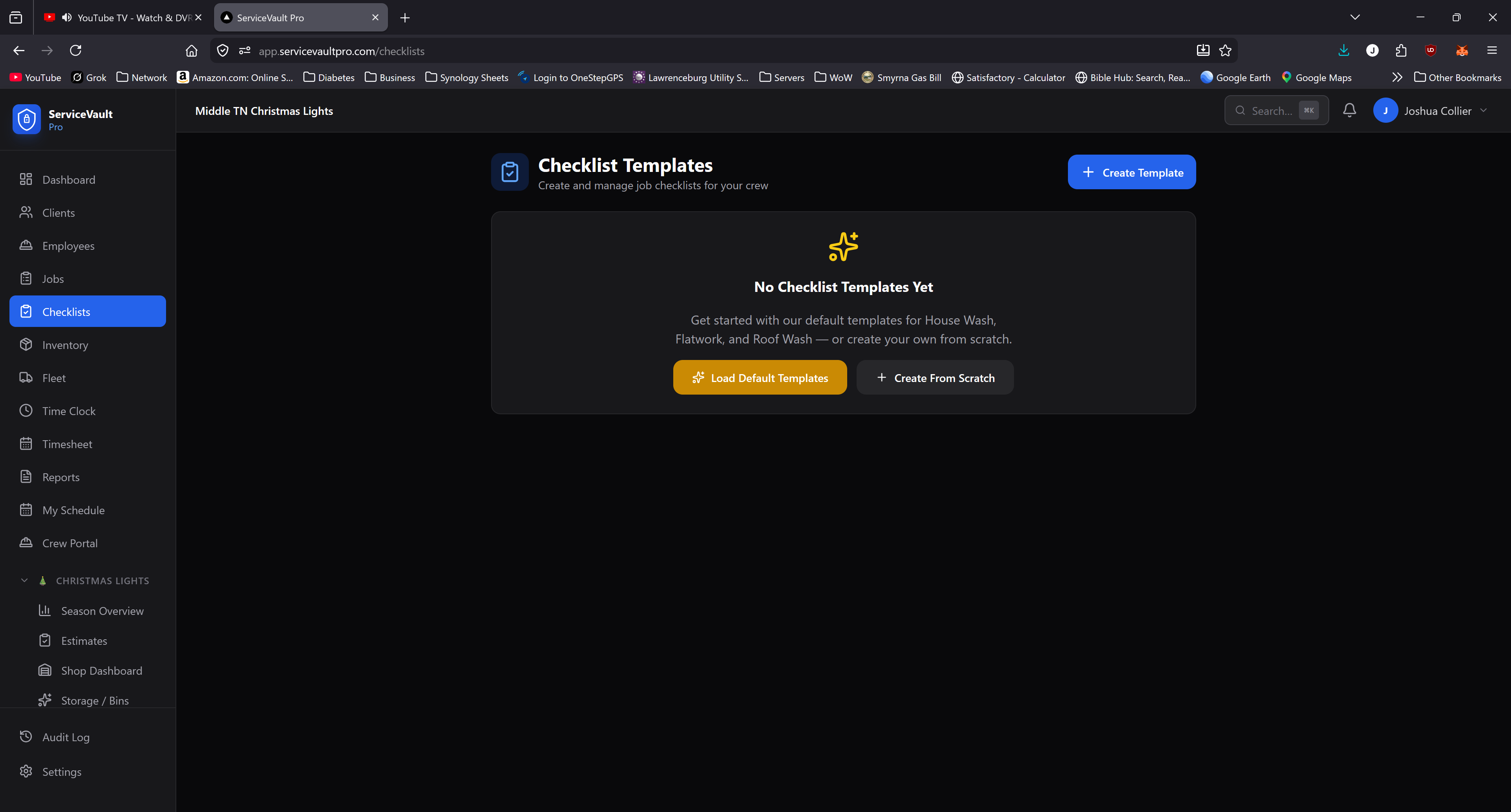 PW checklists phase tabs