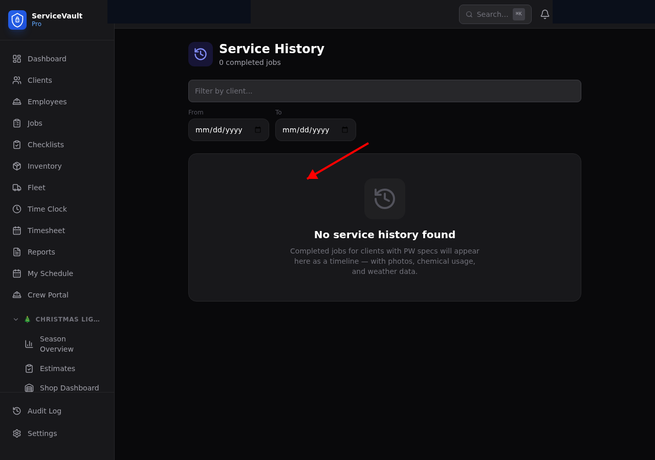 PW service history entries