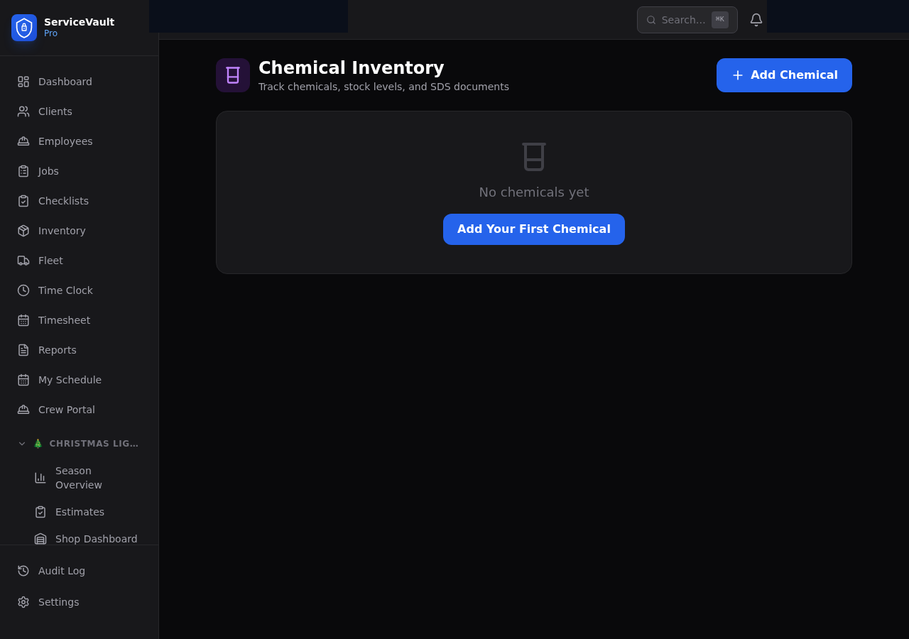 Pressure Washing section in sidebar