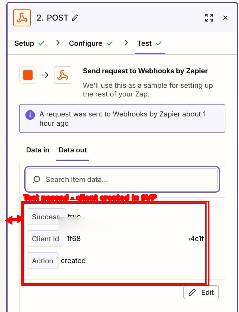 SVP Clients list showing imported test prospect with Prospect status badge